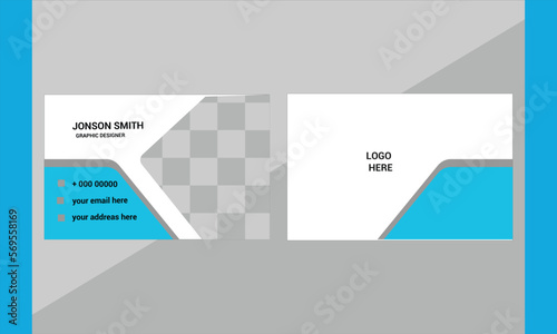 Double sided business card design .Personal visiting card with company logo.