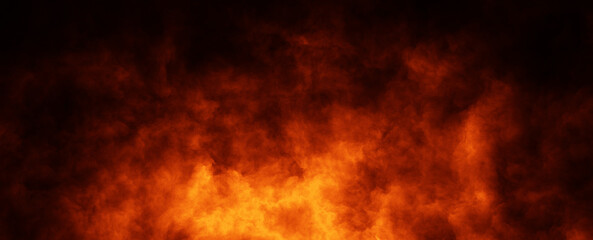 Realistic dark red fire flames copy space background.