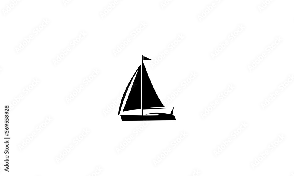 sailboat on white background