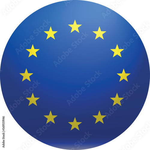 round EU Europe Union flag icon vector