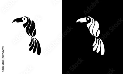 llustration vector graphic of toucan bird logo template