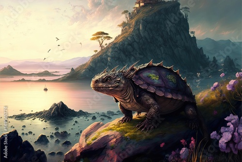 On A Ship On Mountainous Cliffs, Generative AI