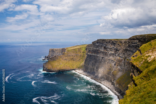 Spectacular Cliffs of Moher are sea cliffs located at the southwestern edge of the Burren region in County Clare, Ireland. Wild Atlantic way