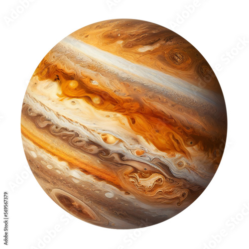 Fotografia, Obraz Jupiter planet isolated on transparent background cutout