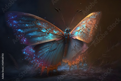 magical butterfly created using Generative AI Technology