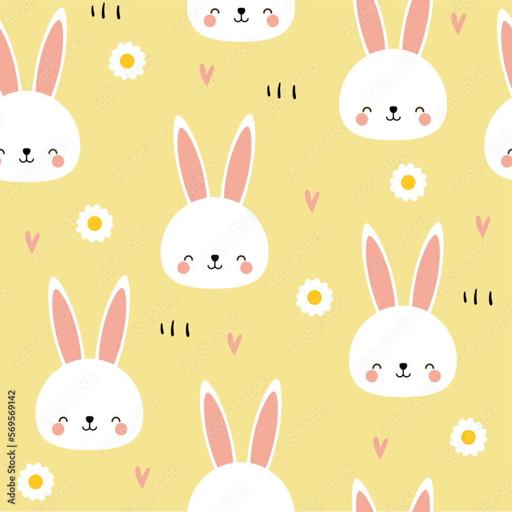 Happy easter pattern. Vector hand drawn seamless pattern with easter bunnies and flowers in doodle style. Bright pattern. Print for textiles, clothes, wallpaper, gift paper. Happy easter pattern. Vector hand drawn seamless pattern with easter bunnies and flowers in doodle style. Bright pattern. Print for textiles, clothes, wallpaper, gift paper.