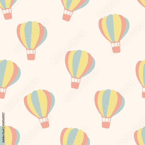 Vector hand drawn pattern with balloons. Multicolored balloons. Modern pattern. For children s wallpapers  textiles  print for clothes.