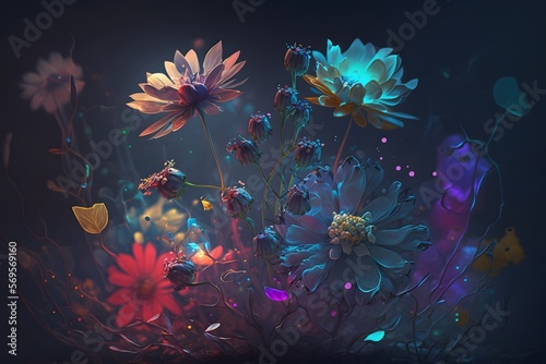 magical flower created using Generative AI Technology