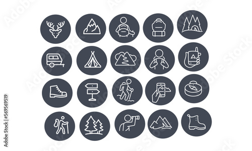  Tourism & Camping icons vector design