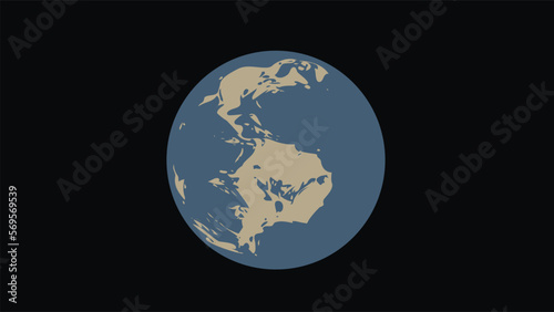 Cartoon Style Earth on Black