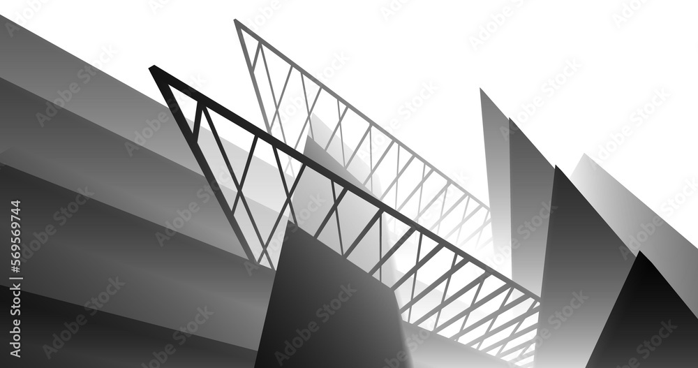 Fototapeta premium Abstract modern architecture digital 3d rendering