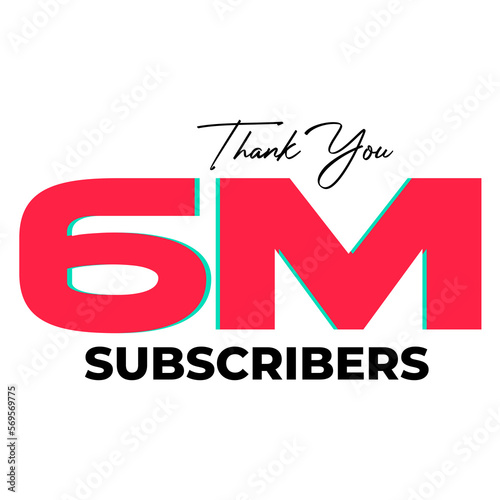 Free Download 6M subscribers celebration greeting banner on Transparent Background - GFXLoad