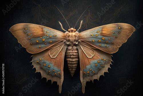 Beautiful moth. Generative Ai. 