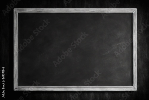 Blank wide screen Real chalkboard background texture in college concept for back to school classroom wallpaper for black friday white chalk text draw food. Empty grunge bacground wall blackboard pale