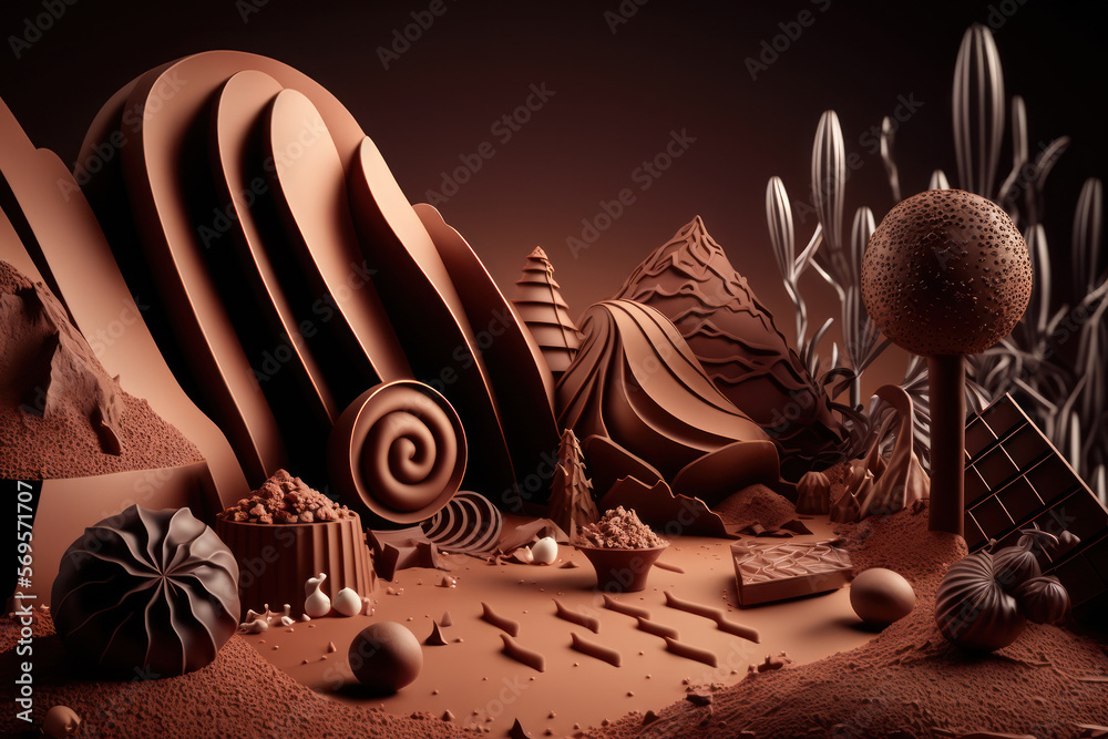 Chocolate World - Illustration created with generative ai technology