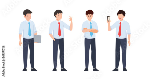 Young Businessman in cartoon character,different style,