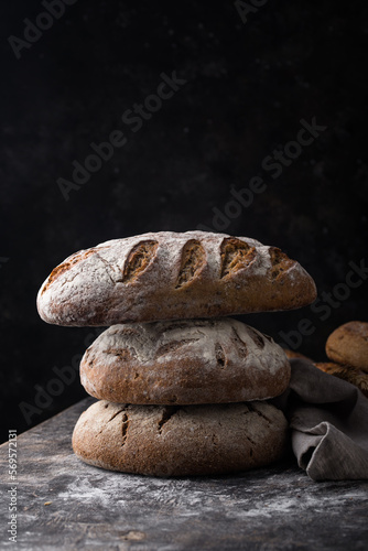 Fresh homemade bread with a crispy crust
