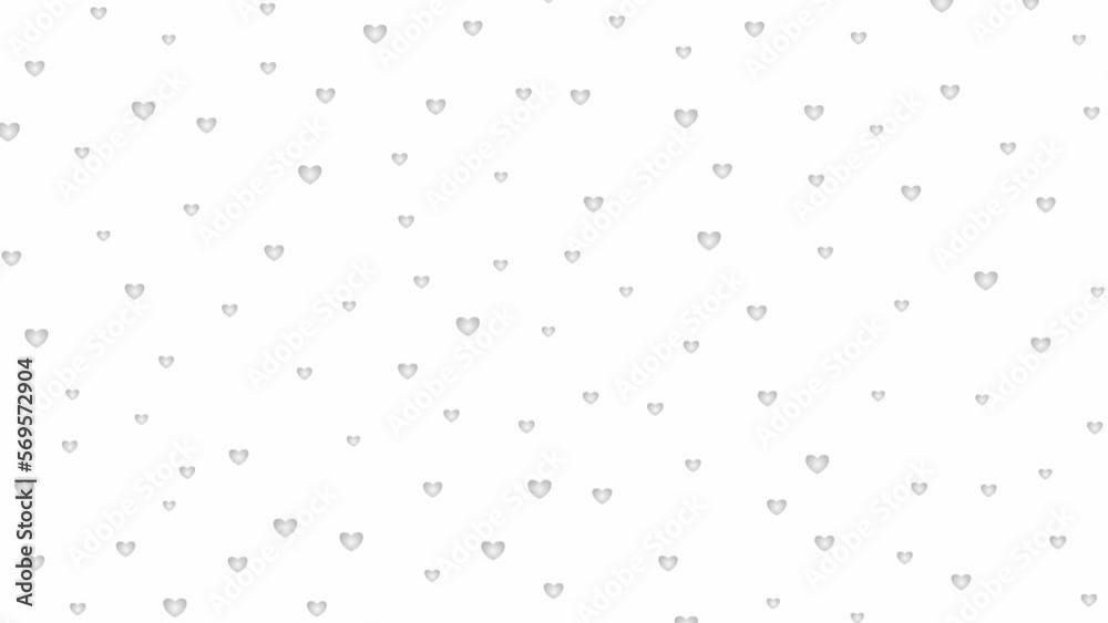 Animated silver hearts flying from top to bottom. Looped video. Rain of hearts isolated on white background. Animated silver hearts flying from top to bottom. Looped video. Rain of hearts isolated on white background.