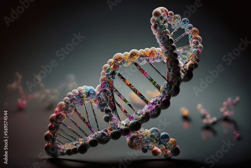 dna helix illustration - Created with generative Ai technology