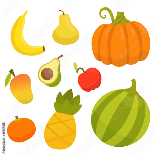 set of fruits