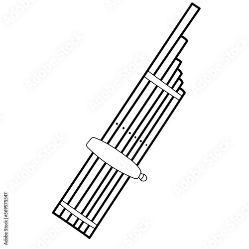 bamboo mouth organ line icon