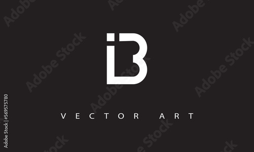 BI or IB Minimal Logo Design Vector Art Illustration