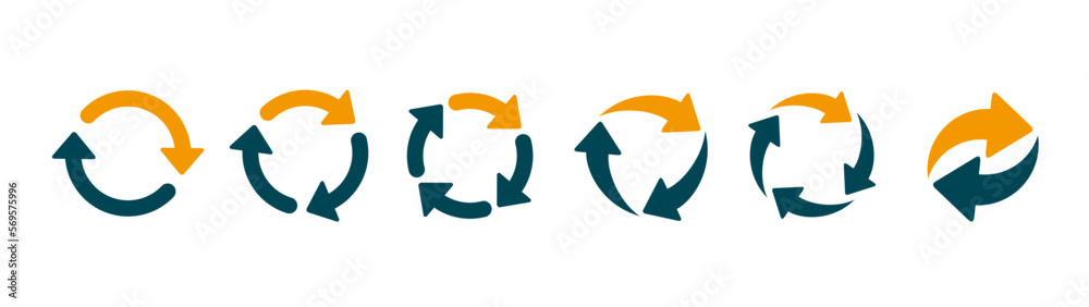Flat icons for recycle spin, recycle , update , reload , refresh icon Flat icons for recycle spin, recycle , update , reload , refresh icon