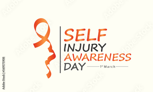 Vector illustration on the theme of Self Injury awareness day In honor of which occurs annually on March 1st. photo