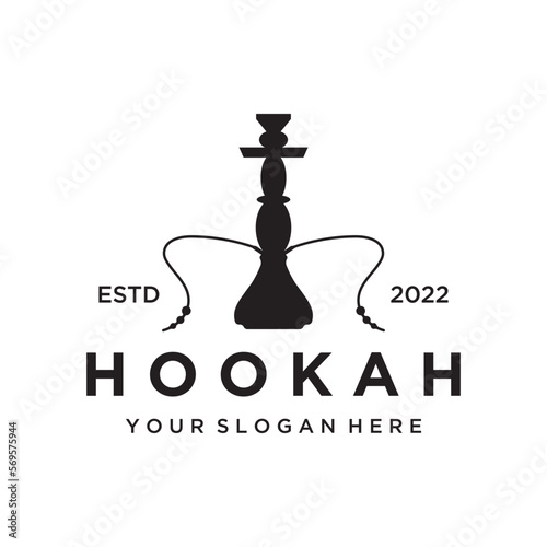Isolated vintage hookah, shisha or waterpipe Logo design for club, bar, cafe and shop. © Muji76 ijum13719@gma