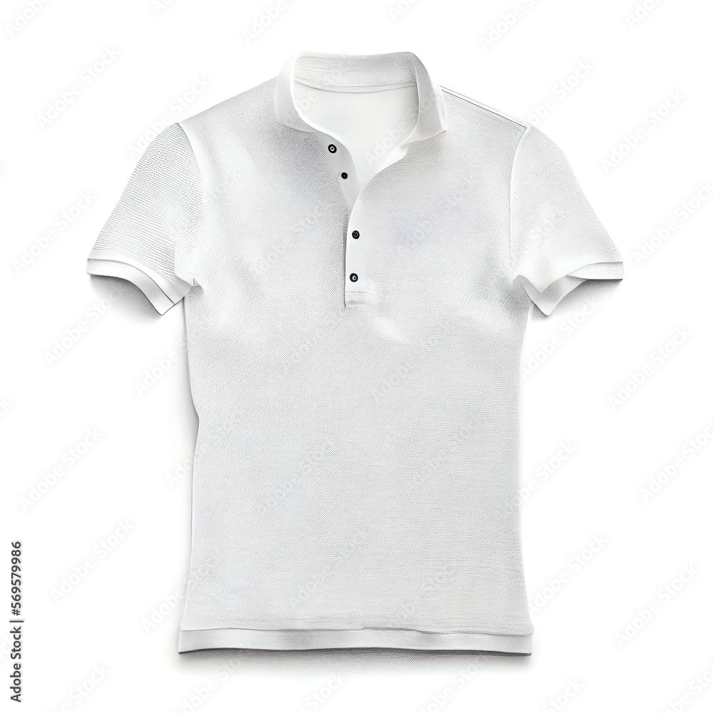 White polo shirt isolated on white background. Digitally generated AI image White polo shirt isolated on white background. Digitally generated AI image