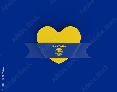 Montana Flag Heart Banner