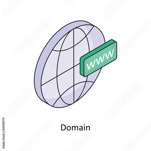 Domain Vector Isometric Filled Outline icon for your digital or print projects.