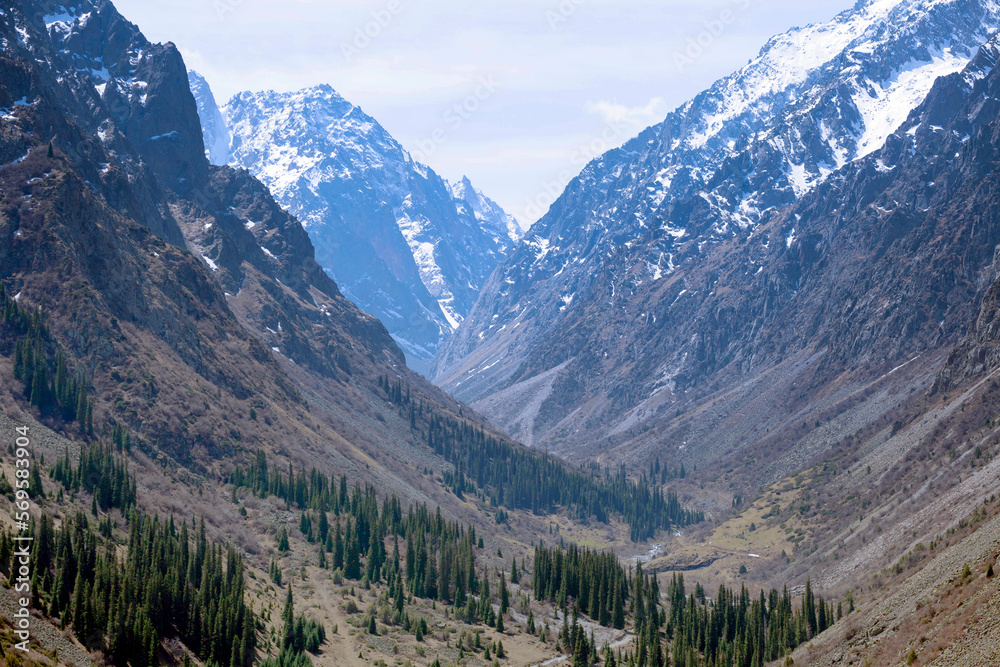 Beautiful gorge Ala Archa. Kyrgyzstan