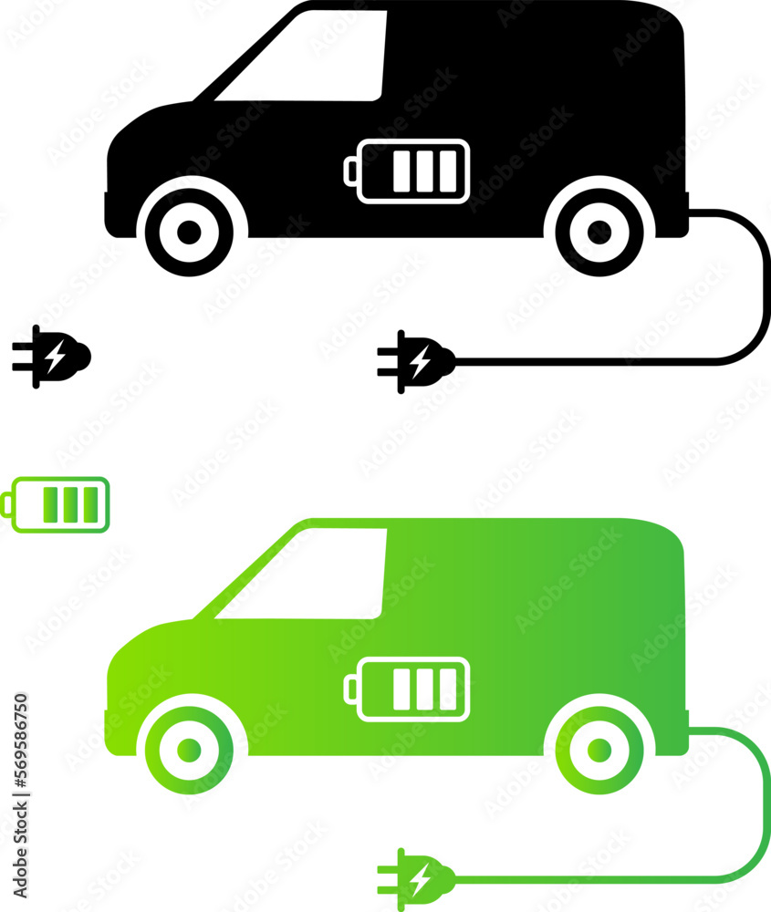 Eco-friendly car vector icon with charging plug for electric or EV cars. Vector illustration. Eco-friendly car vector icon with charging plug for electric or EV cars. Vector illustration.