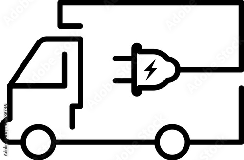 Eco-friendly car vector icon with charging plug for electric or EV cars. Vector illustration.