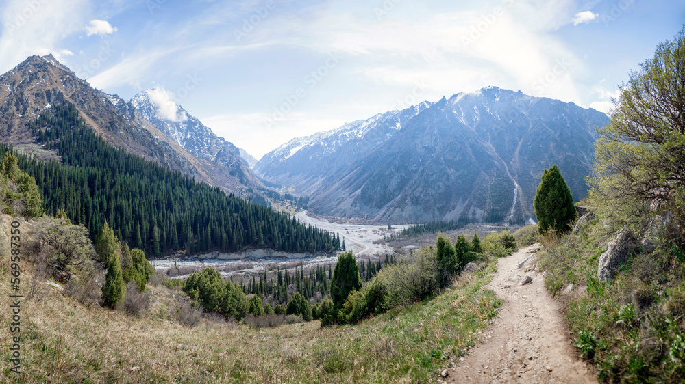 Beautiful gorge Ala Archa. Kyrgyzstan