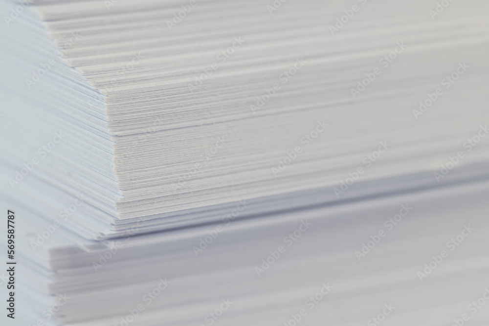 White blank paper for writing and printing texts