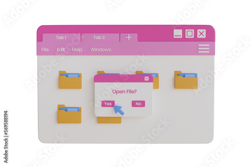 Browser Folder 3d illustration