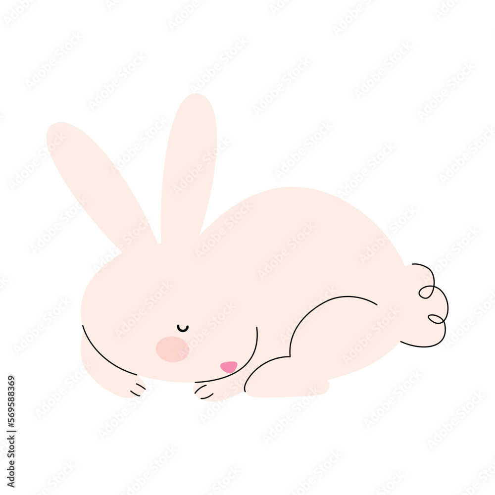 cute rabbit white lying cute rabbit white lying