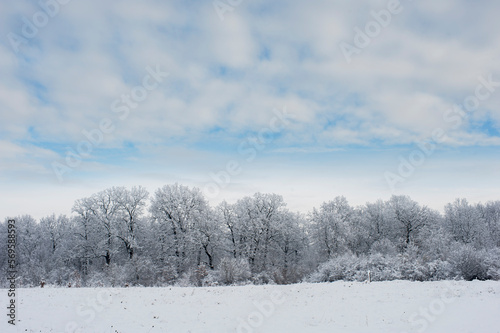 Winter landscape in the mountains, snowy winter landscapes, frosty mornings © mikhailgrytsiv