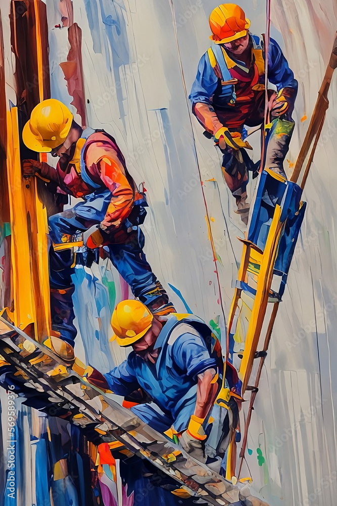 Construction Workers On A Construction Site Wear PPE For Safety And To construction-workers-on-a-construction-site-wear-ppe-for-safety-and-to