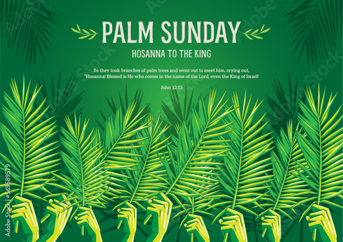 Palm Sunday holiday card vector illustration