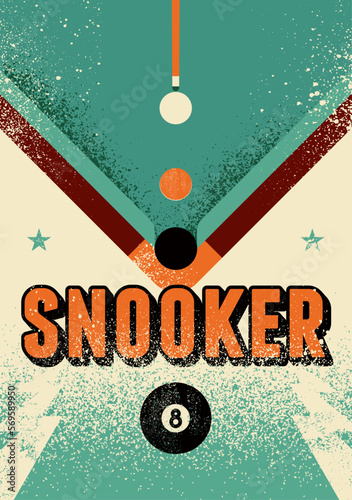 Snooker typographical vintage grunge style poster design. Retro vector illustration.