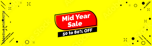 Mid Year Sale, Summer sale banner template design.