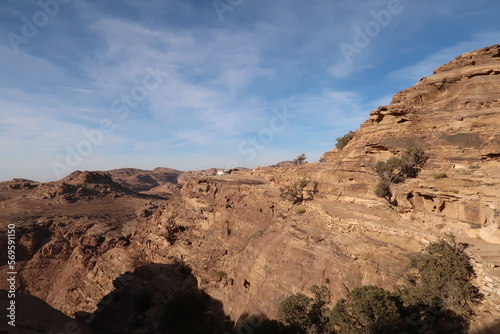 High up on the desert hiking trail from Little Petra to the Monastery, Petra, Jordan