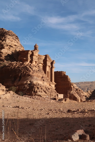 Approaching the Monastery from the desert hiking trail beginning in Little Petra  Petra  Jordan