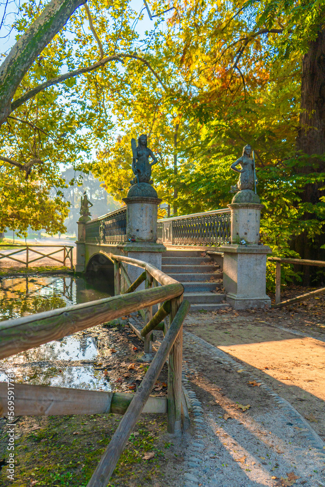 Bridge Mermaids in the park Sempione. Milan, Italy. Bridge Mermaids in the park Sempione. Milan, Italy.