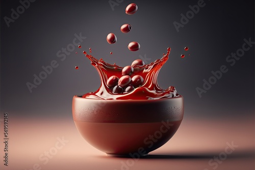 Red beans Floating in the air, Generative AI