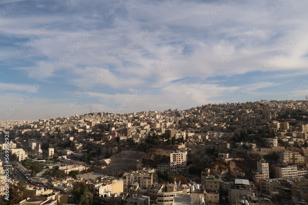 Skyline of Amman, view from the citadel, Jordan