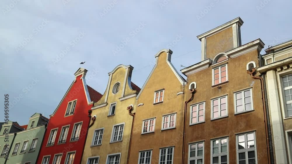 Beautiful colorful houses on the old town in Gdansk. Travel. Gdansk, Poland Beautiful colorful houses on the old town in Gdansk. Travel. Gdansk, Poland